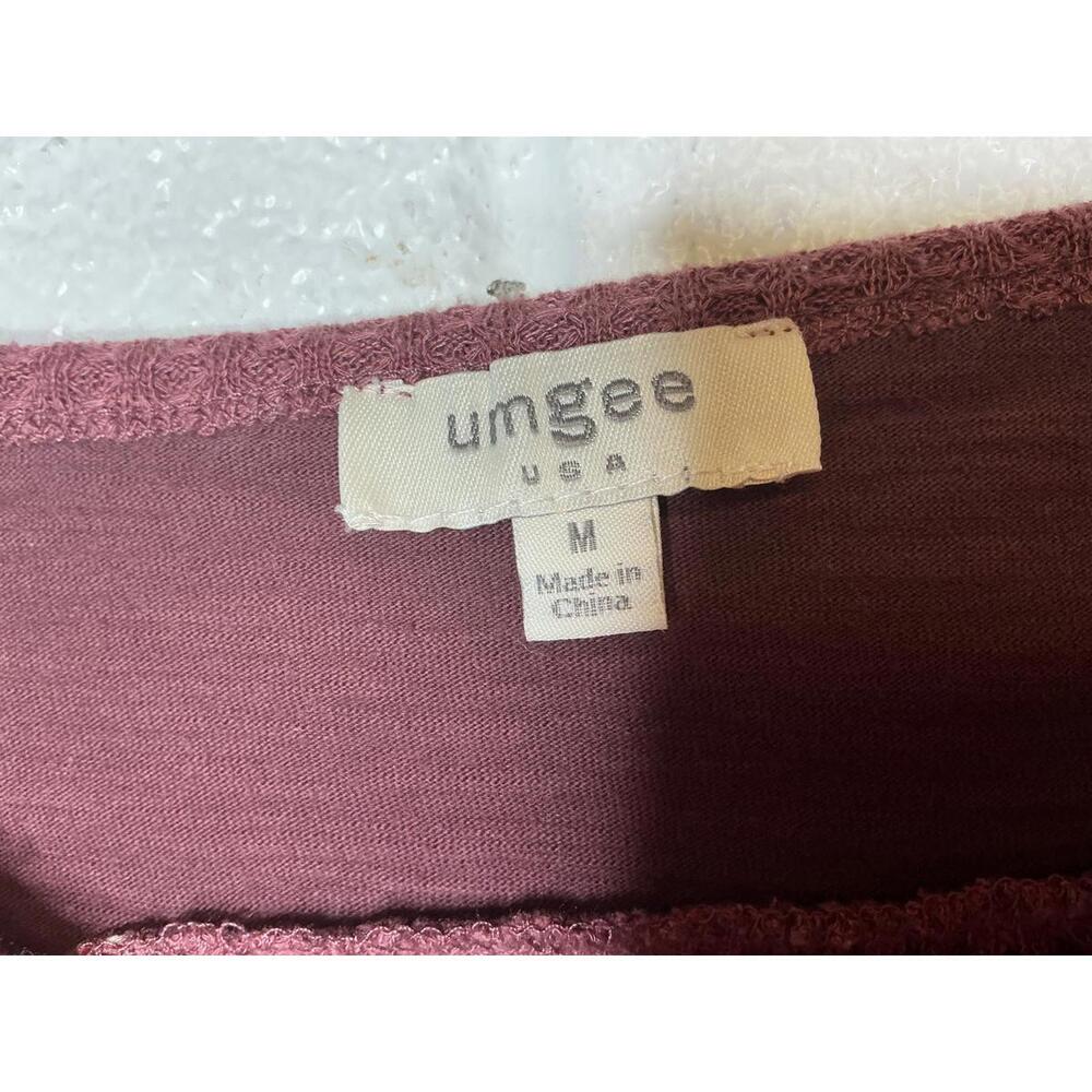 < Umgee Waffle Knit Colorblock Floral Long Sleeve Top > - Picture 2 of 4